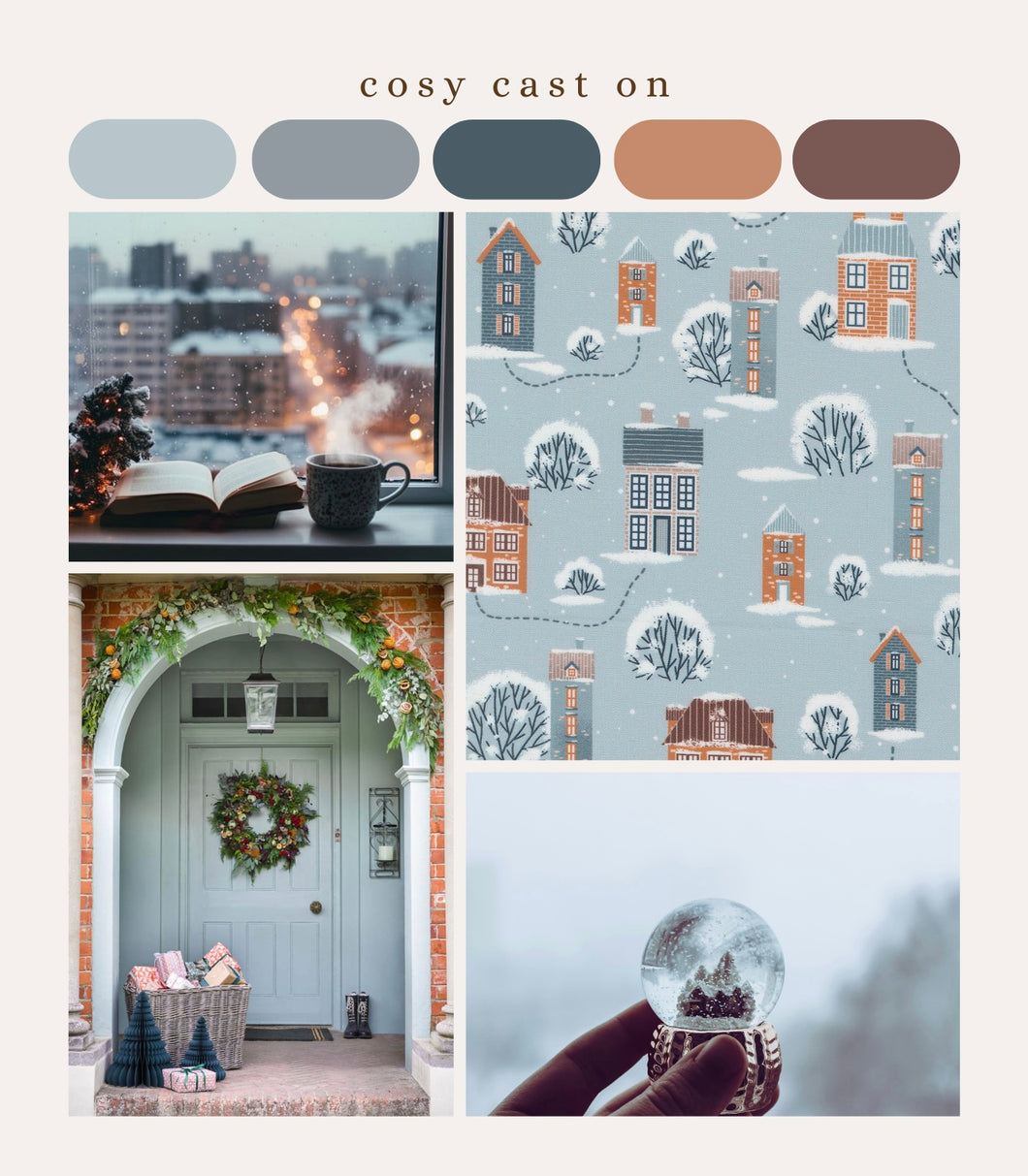 Cosy Cast On Preorder - Townhouses in the Snow