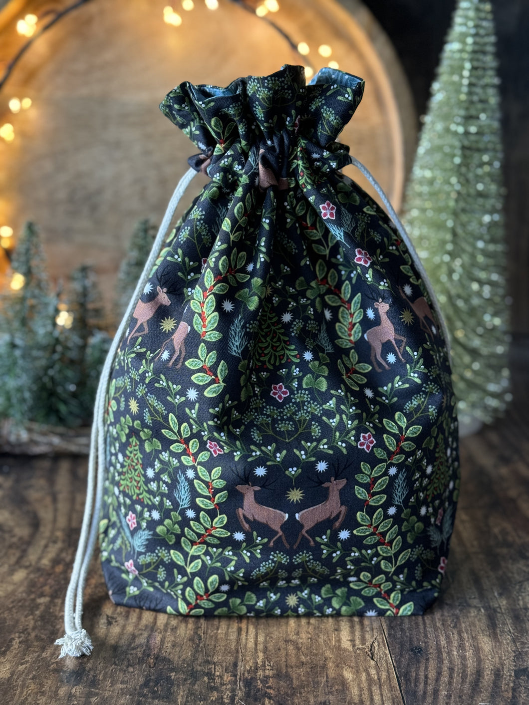 Ruffle Bag - Large - Christmas Stags