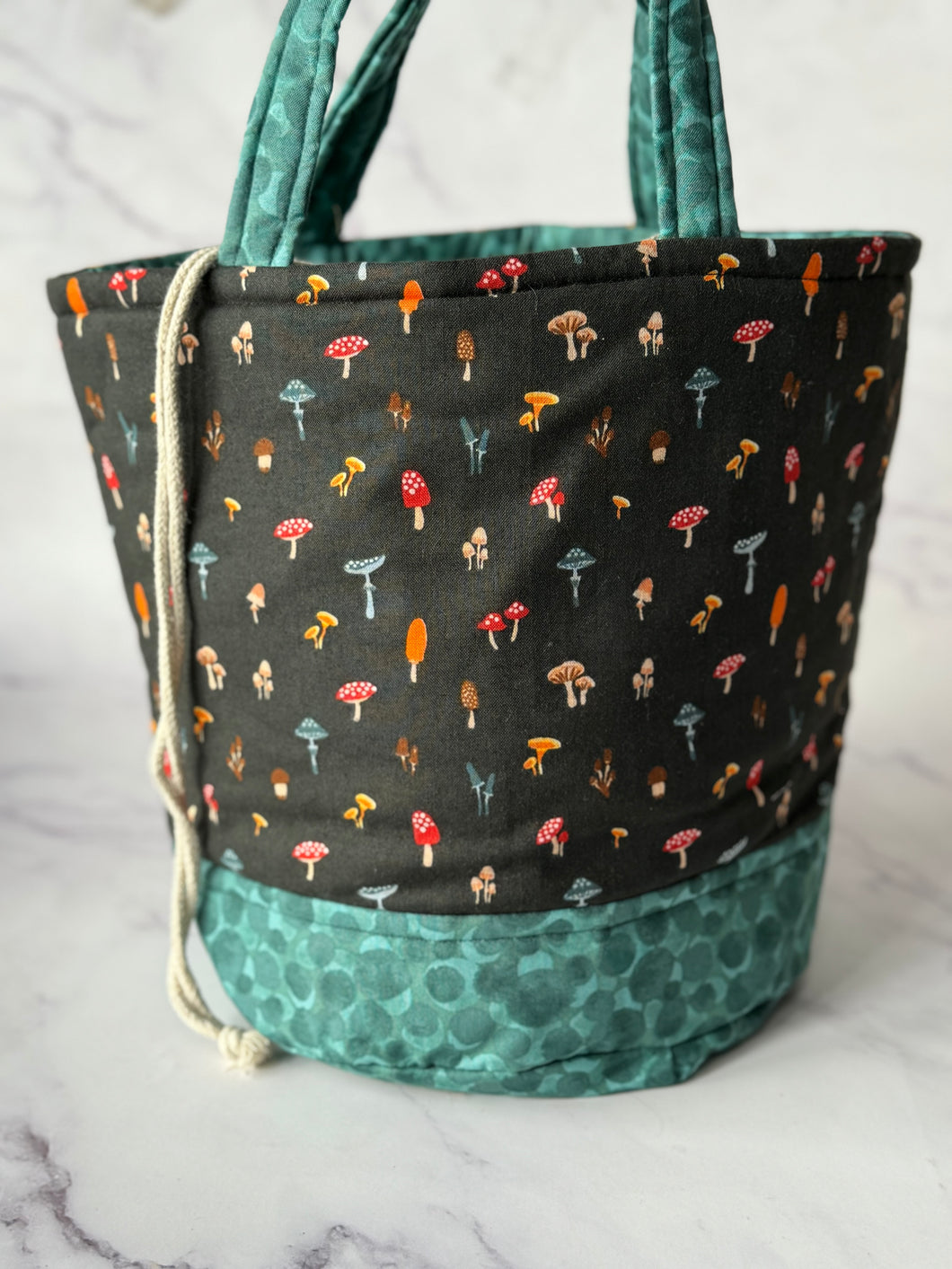 SALE - Bucket Bag - Large - Mushrooms