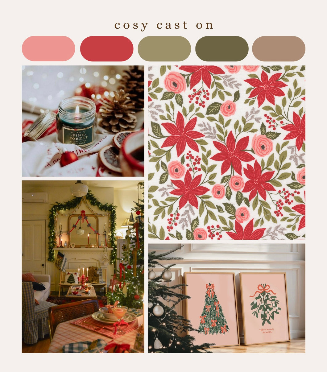 Cosy Cast On Preorder - Poinsettias