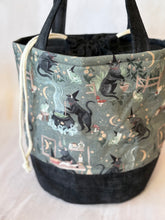 Load image into Gallery viewer, Bucket Bag - Large - Witchy Cats
