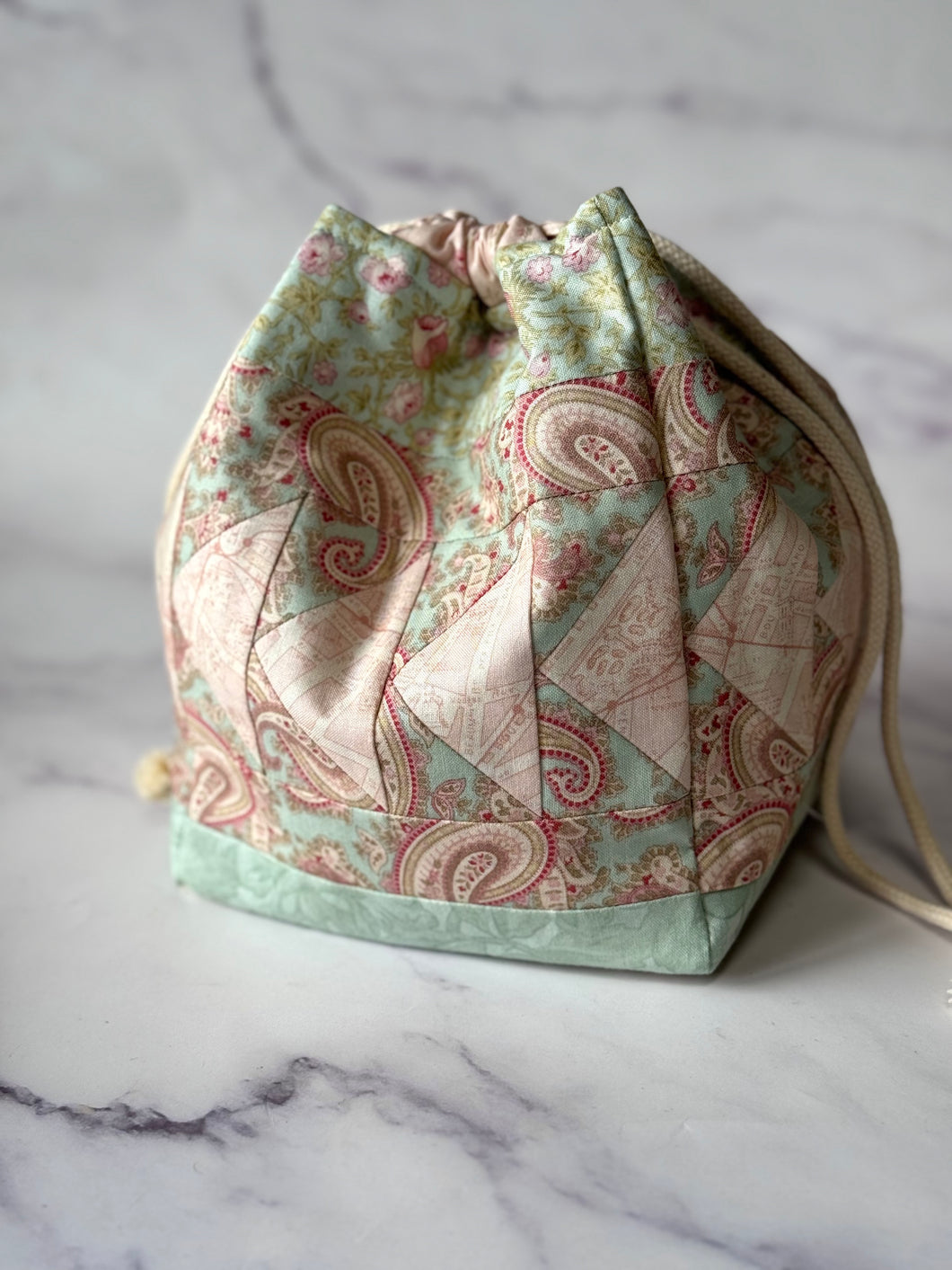 Patchwork Square Bucket Bag - Small - Flying Geese