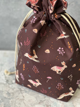 Load image into Gallery viewer, Ruffle Bag - Large - Bunnies &amp; Mushrooms
